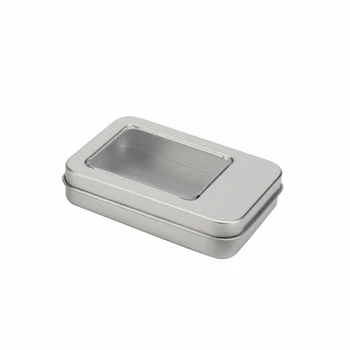 

New Quality Metal Iron Box For Cards Storage 12pcs Square Storage Case Tin Boxes For Coin Organizer Containers with Clear Window
