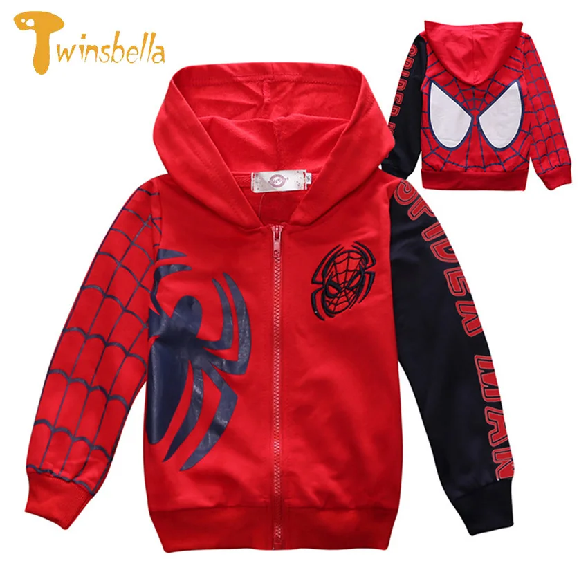 2018 Spring Autumn Children Jacket Spiderman Kids Jacket Boys Outerwear Coat Active Boy Windbreaker Hooded Long Sleeve Baby Coat