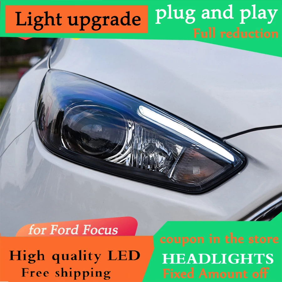 D YL автомобильный Стайлинг для Ford Focus 3 светодиодный фары 2015 2016 focus ST стильный DRL H7 Hid