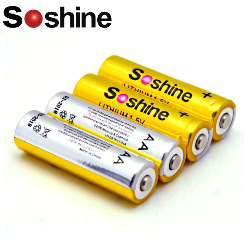 Soshine AA 1.5V 3000mAh FR 6 Mignon LITHIUM Batteries with Super Continuous Discharge for Camera / Flashlight / Headlamp / Toys