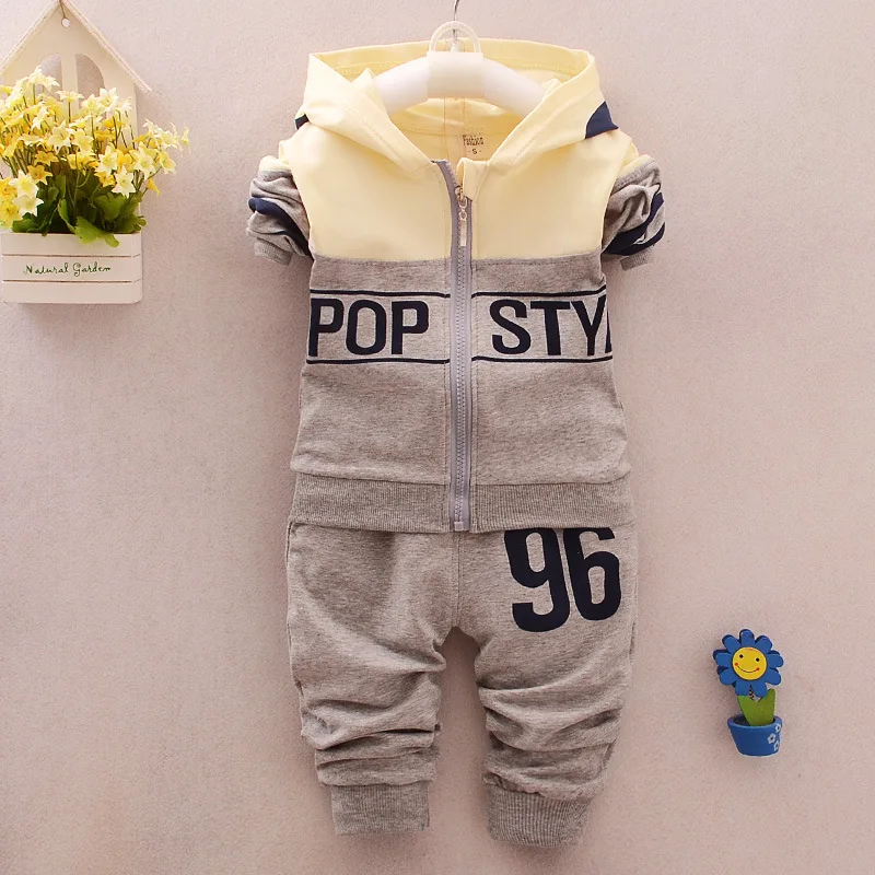 

BibiCola autumn baby boys clothing fashion sport suit for boy letter hoodies top+pants baby tracksuit set infant clothing