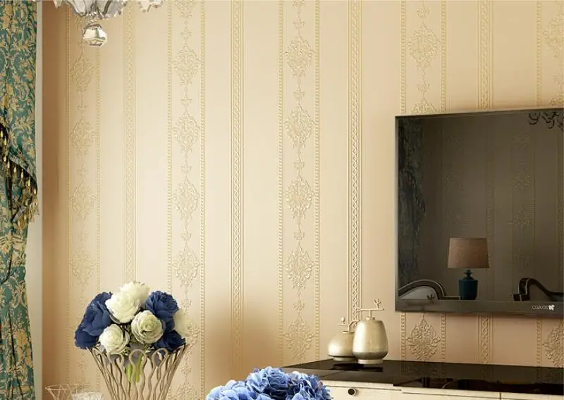 Beibehand-papel de parede 3d com listras europeias,