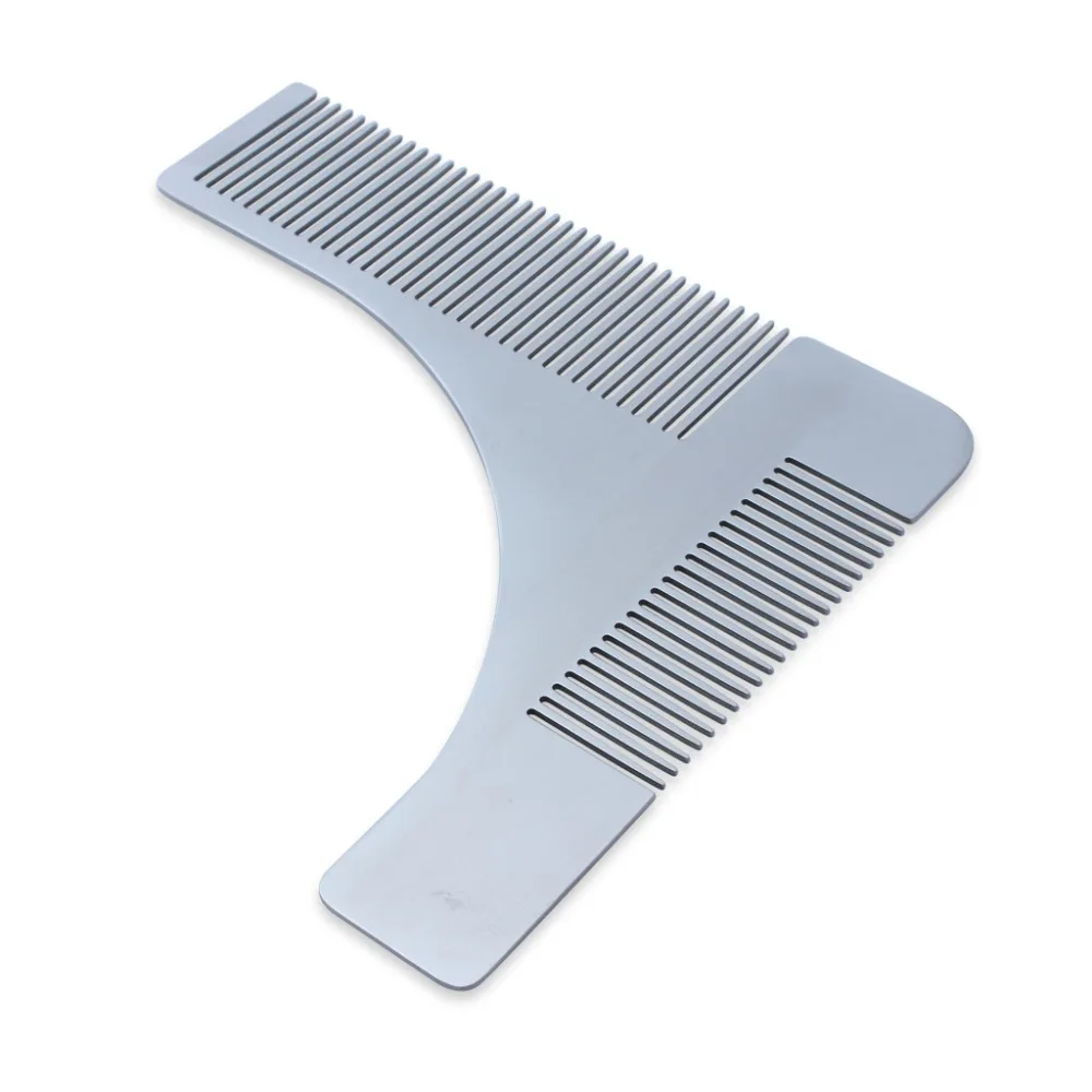 Stainless Steel Beard Comb Styling Tool Shaving Handmade Cut Hair Molding Trim Template (2)