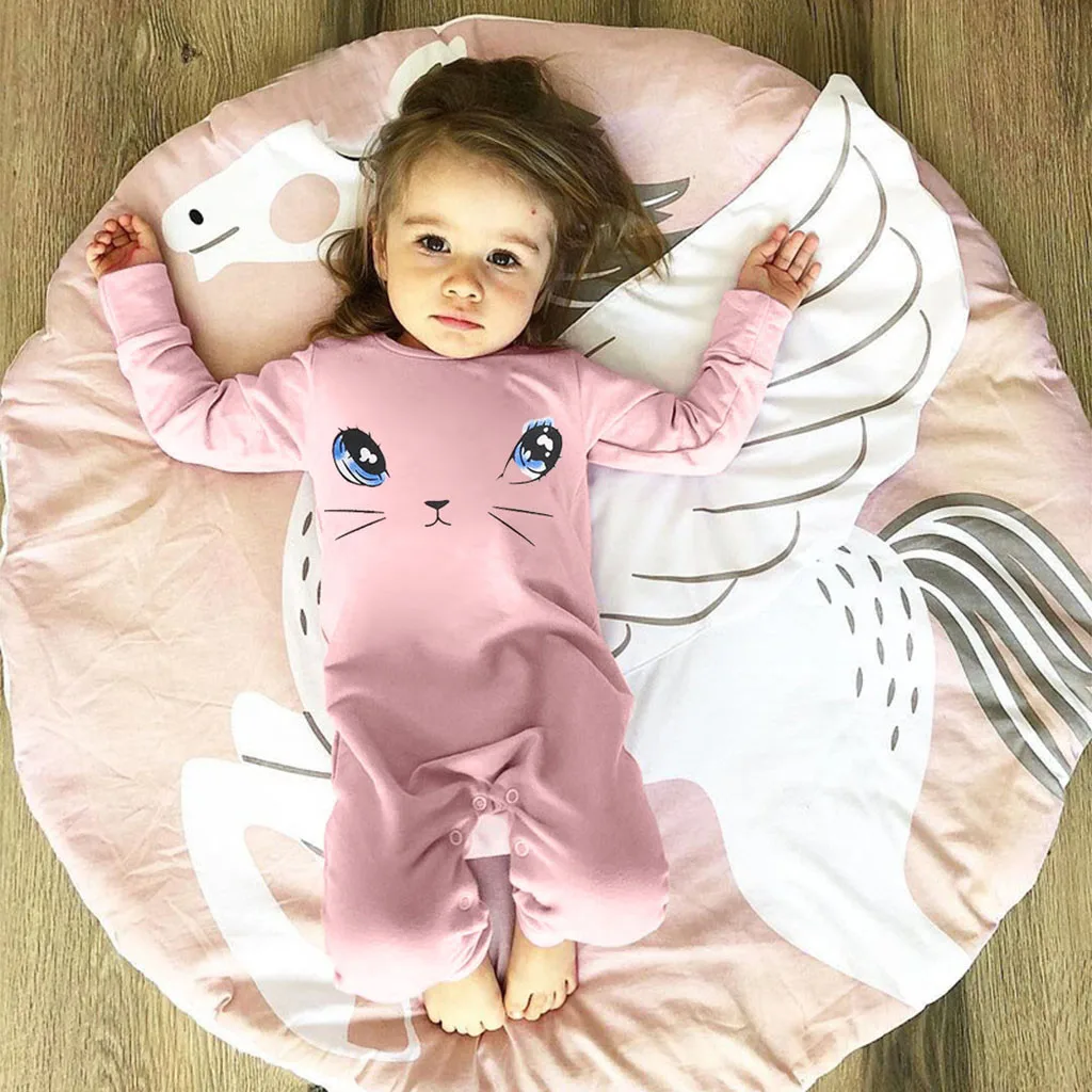 

Newborn Infant Baby Girl Cartoon Cat Princess Romper Jumpsuit Outfits Clothes