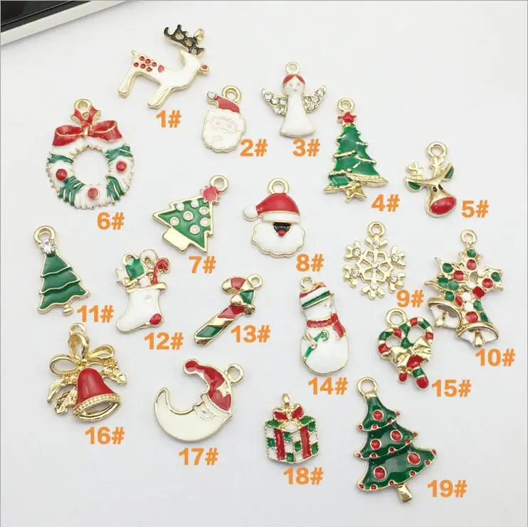 

19pcs/bag DIY Enamel Christmas Series Pendant Hair Accessories Accessories Bracelet Necklace Accessories Jewelry Accessories
