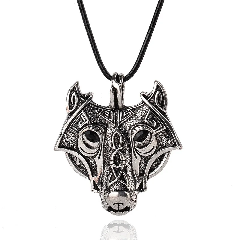 1pcs Original Animal Jewelry Wolf Head Norse Vikings Pendant Necklace Norse Wolf Head Necklace Dropshipping