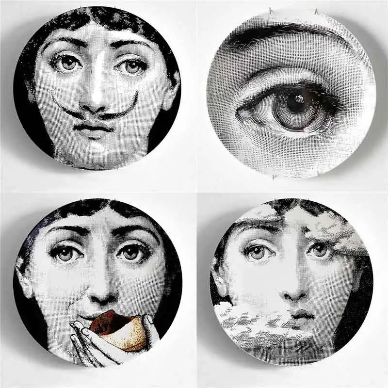 8/10 дюймов мода Милан посуда Живопись Дизайн ногтей Fornasetti тарелки тарелка Настенный декор аксессуары для дома