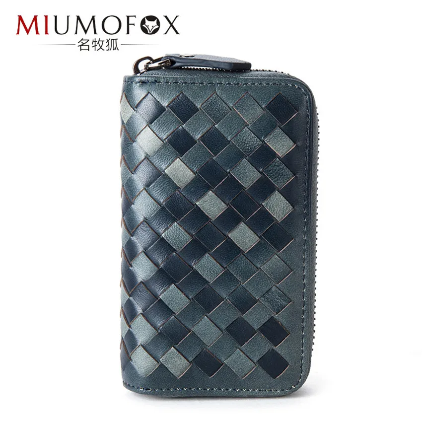

2019 Key Holder Genuine Leather Single&Double Key Wallets 4 Colors Key Organizer Bag Hand-made Knit Car Housekeeper Holders W83