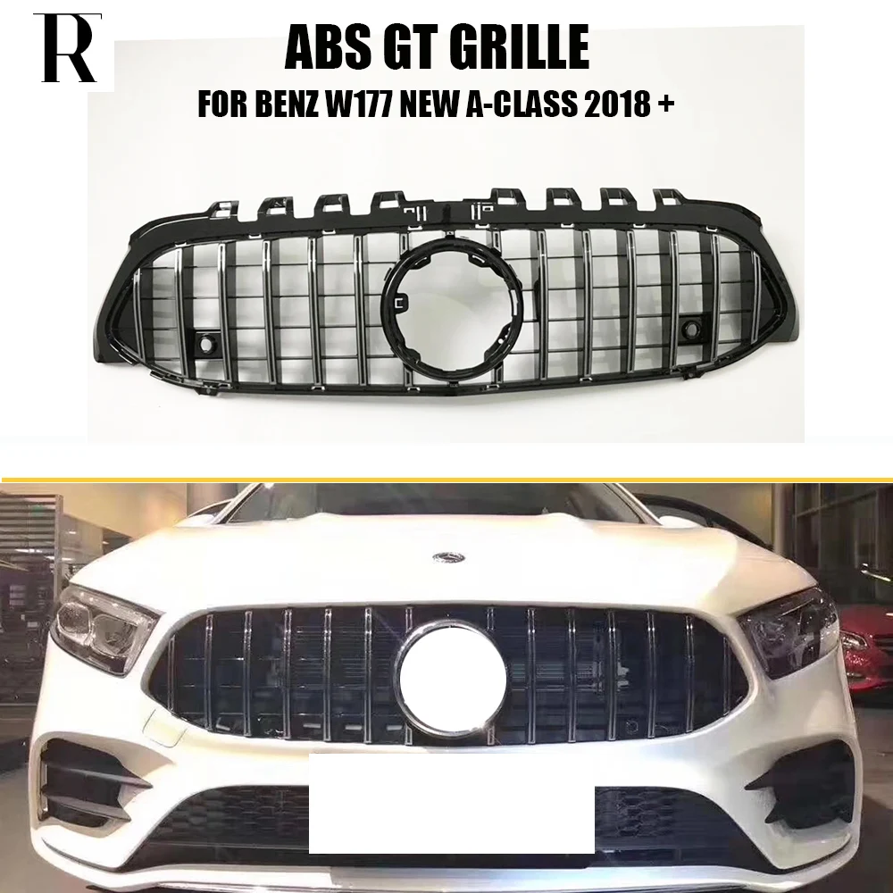 

W177 ABS GT Style Front Bumper Grill Grille for Benz W177 New A-class A180 A200 A260 A45 AMG 2018 2019 ( No Star Logo )