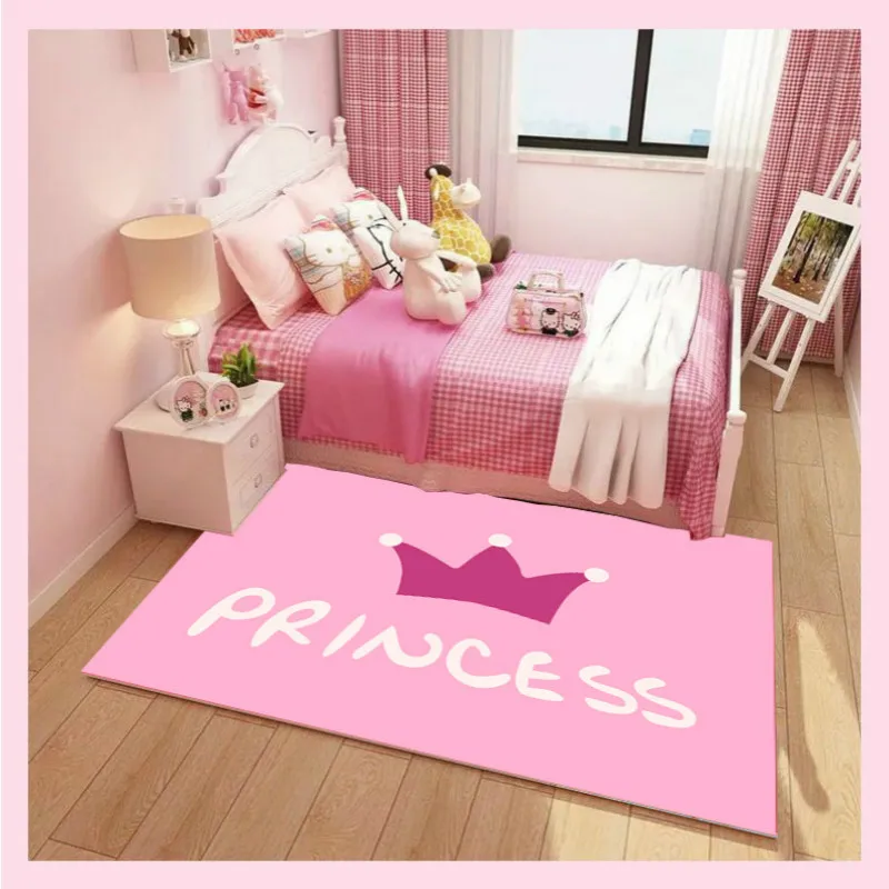 Розовый ковер принцессы, Мультяшные детские ковры и ковер единорога, декоративный ковер для спальни, милый детский игровой коврик - Цвет: 8