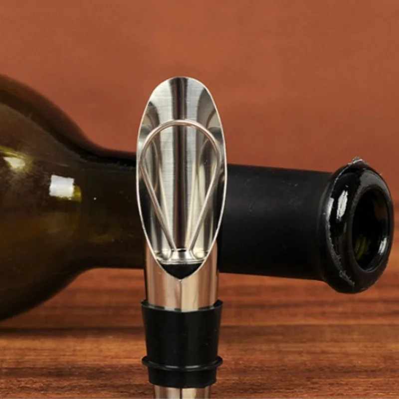 2 In 1 Stainless Steel Wine Bottle Stopper High Quality Wine Bottle caps Stoppers Funnel Pourer