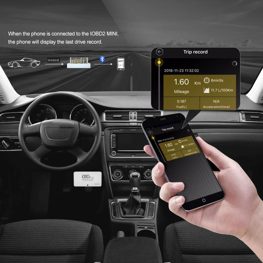 Obd 2 bluetooth ELM327 работает на Android/IOS IOBD2 мини считыватель кодов Сканер автомобильный