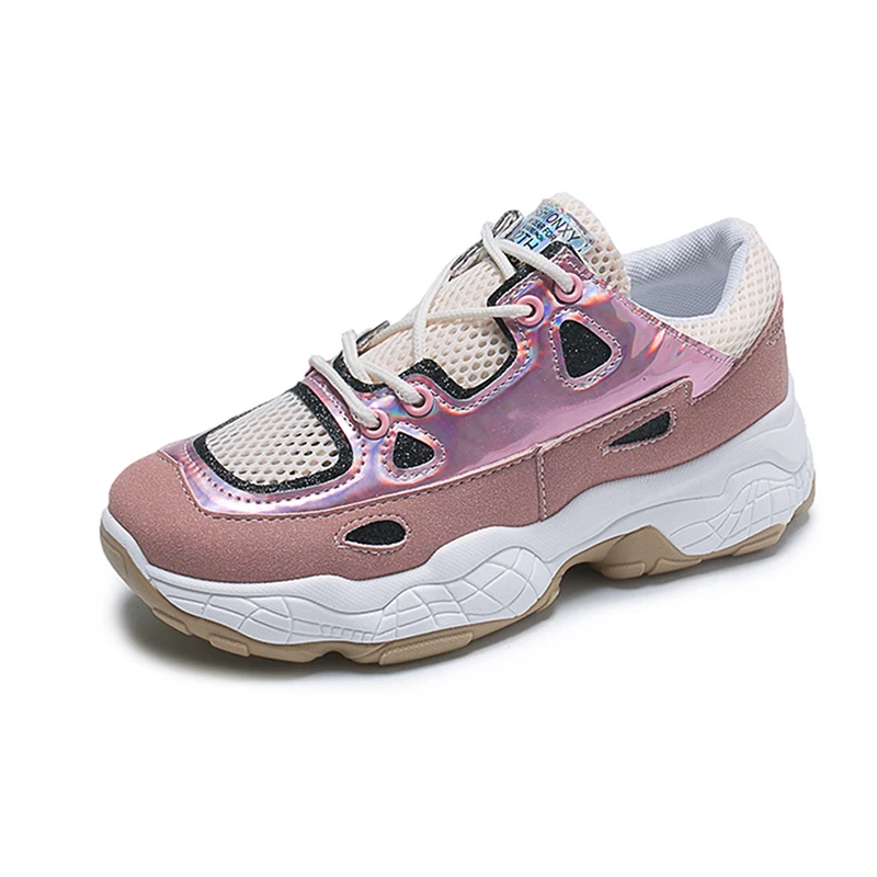 

Women's Flat Platform Sneakers Casual Leather 2019 Spring Summer Female Shoes Sneakers Rubber Sole Non-Slip Woman Shoes Sneaker