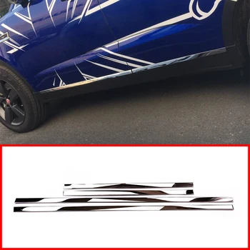 

4pcs Matte and Bright Silver Stainless Steel Car Side Decoraiton Trim For Jaguar E-Pace 2018-2019 Car Accessories