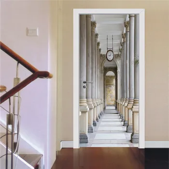

Modern 3D Stereo Spatial Expansion Door Sticker PVC Self-Adhesive Waterproof Creative DIY Mural Wallpaper Living Room 3D Sticker