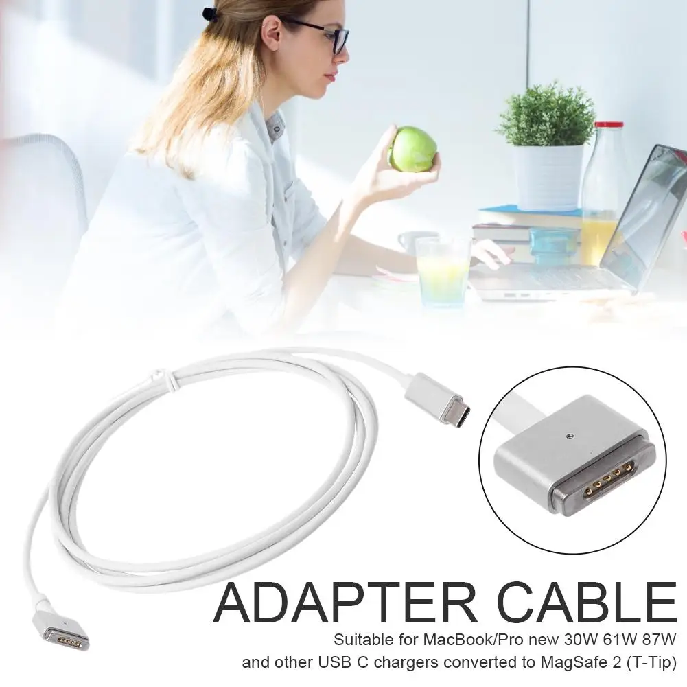 

USB C Type Charging Cable for Magsafe 2 (T-Lip) Cable Compatible with MacBook Pro/MacBook Air 1.7m White