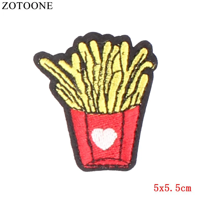 ZOTOONE Вышивка Патчи для одежды милая еда аппликация Железо на мультфильм патчи