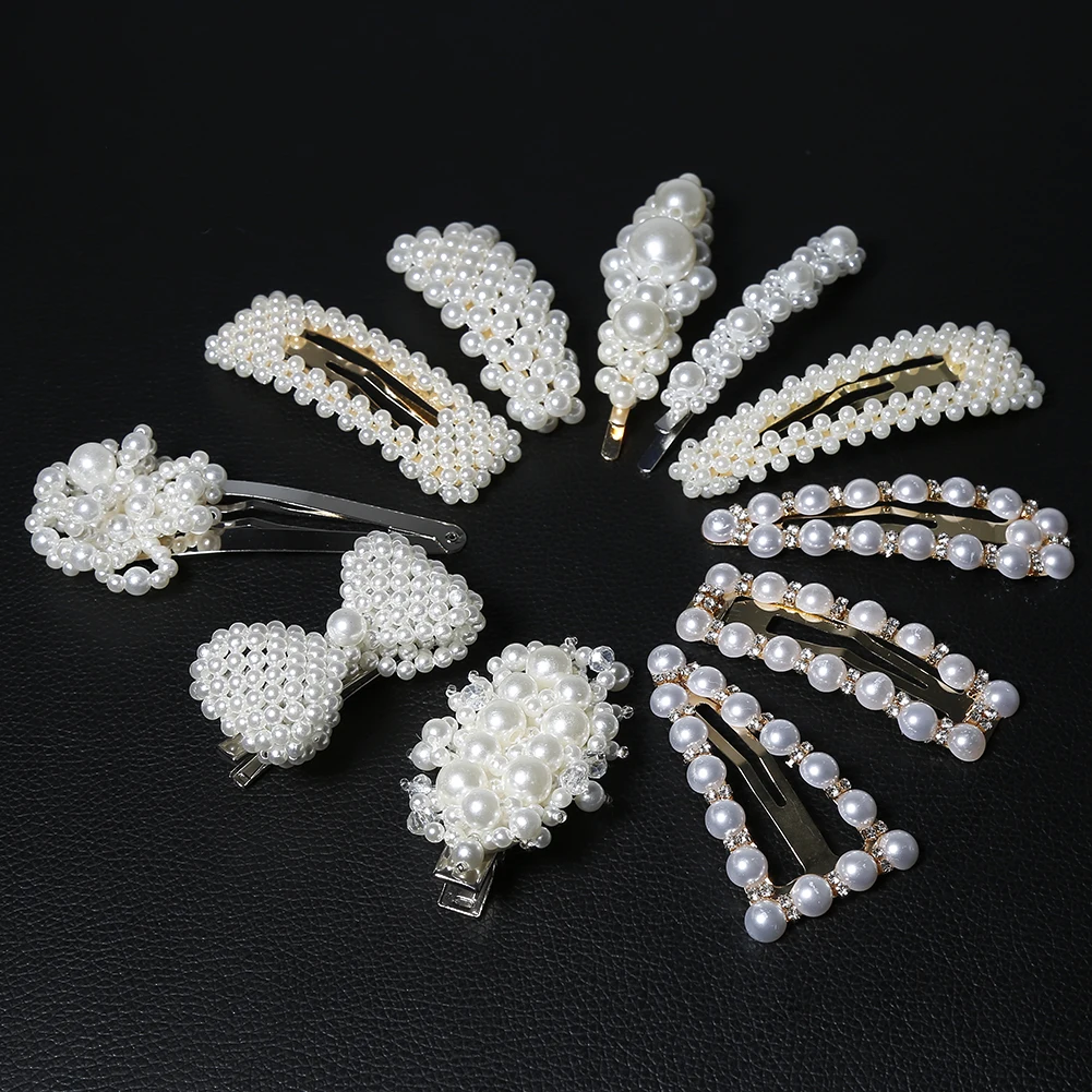 Fashion Women Pearl Flower Metal Hair Pin Barrette Hairpin Butterfly Clip New Fashion Women Pearl Flower Metal Hair Pin Barrette Hairpin Butterfly Clip New