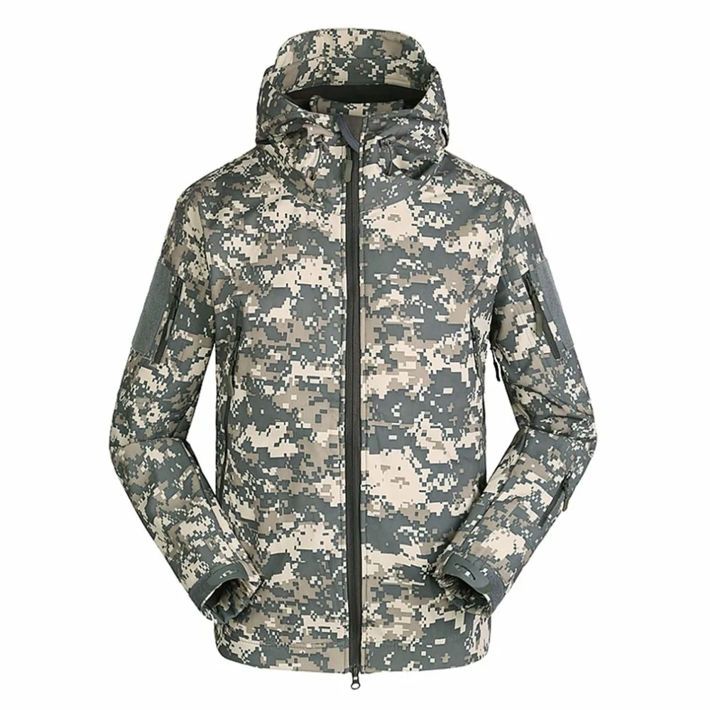 Военная Тактическая мужская куртка из кожи акулы, мягкая оболочка, водонепроницаемая ветрозащитная ветровка, износостойкая теплая куртка