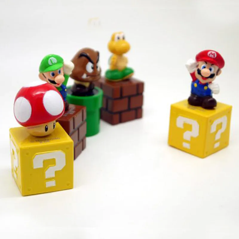 5pcs/lot Super Mario Toys Super Mario Bros Mario Luigi Yoshi Figures Toys PVC Action Figure Model Dolls Toy for Christmas Gifts
