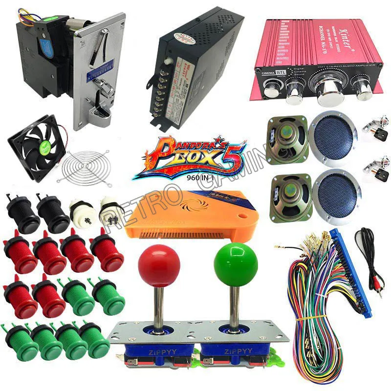 DIY 960 в 1 аркадный шкаф игровой автомат с Пандоре коробка 5 jamma доска комплект