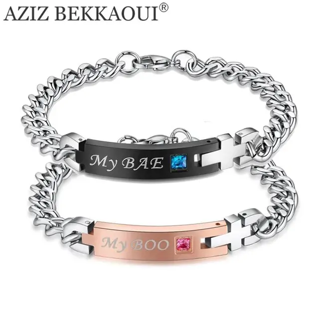 Drop Shipping My Boo Bae Stainless Steel Bracelet Matching Drop Shipping My Boo Bae Stainless Steel Bracelet Matching Bracelets Crystal Stone