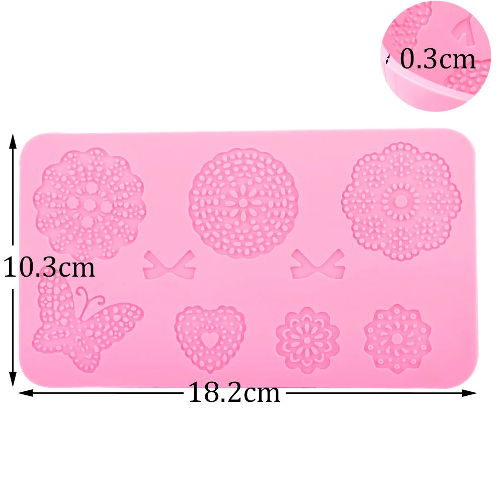 Силиконовая форма для торта, кружевной коврик, инструменты для украшения торта, свадебный цветок, Бабочка, сердце, бант, форма для вырезания, пекарня