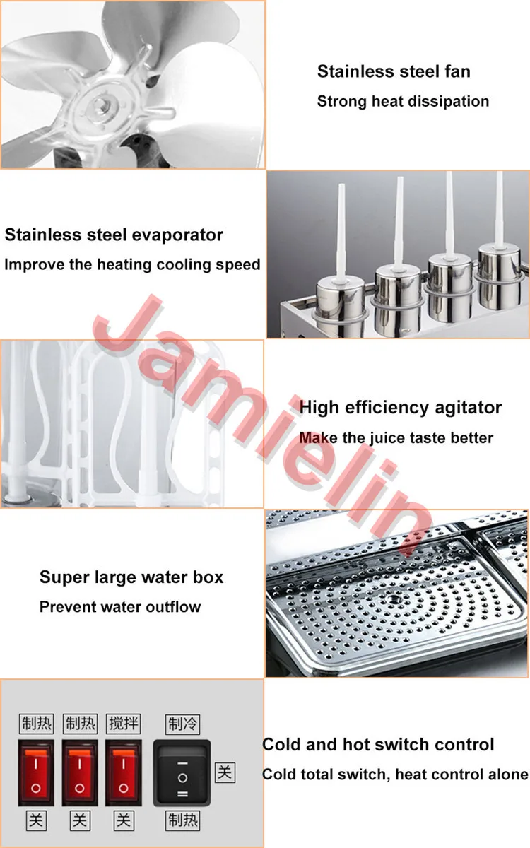 Jamielin 12X3L коммерческий диспенсер для холодных напитков напитки машина для напитков соковыжималка машина 3 цилиндра Молоко Кофе сок машина