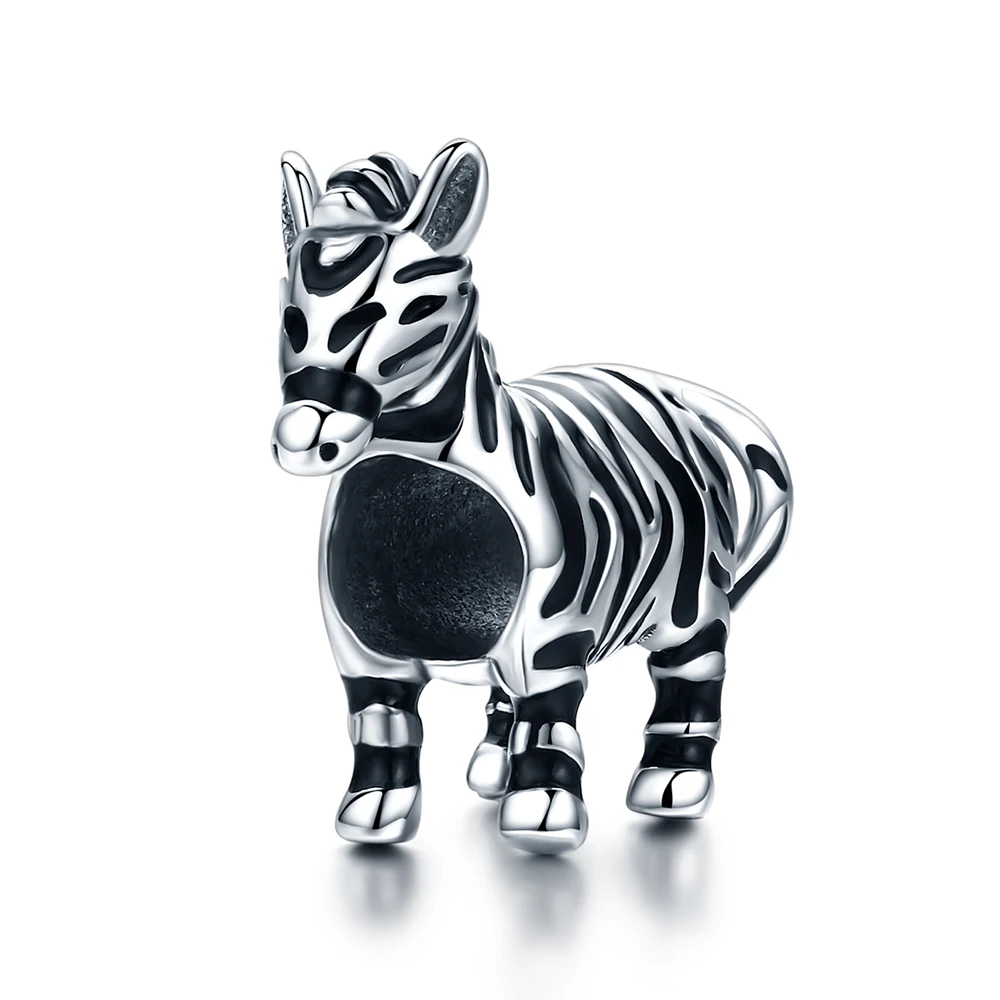 

ZMZY Fashion New Original 925 Sterling Silver Lovely Zebra Horse Charm Beads fit pandora Bracelet & Bangles DIY Jewelry