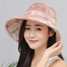 

2018 Sale Women Hat Sombrero Mujer New For Ladies Summer Korean Version Pearl Flowers Big Eaves Sunscreen Folding Cloth Cap