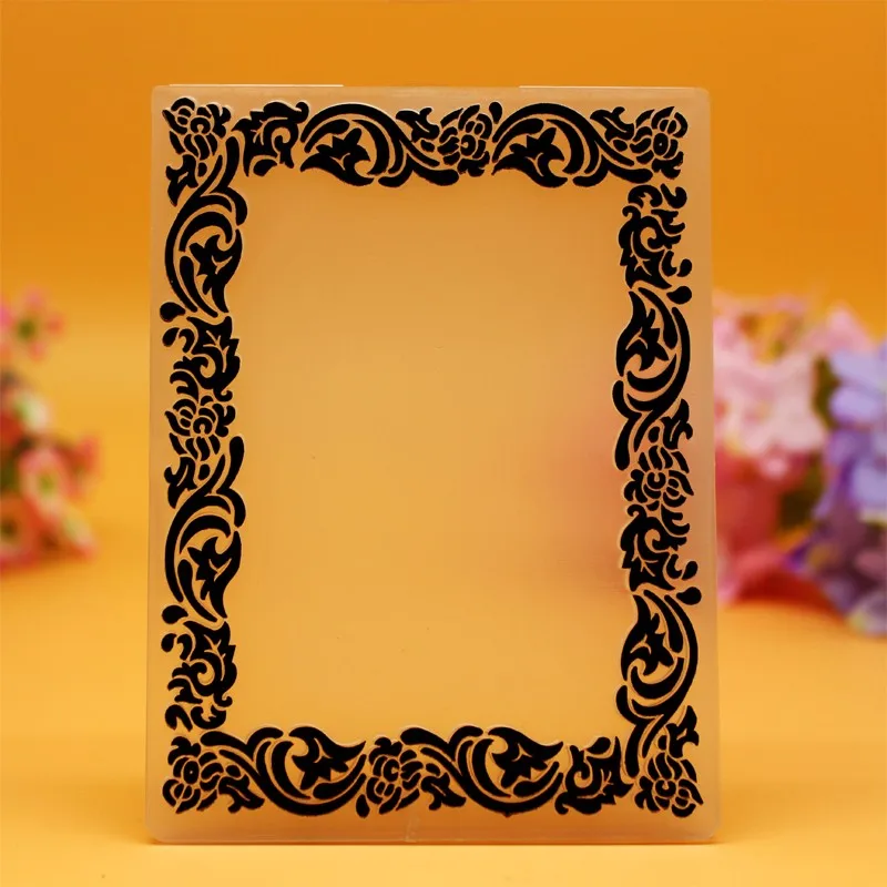

YLEF044 Frame Plastic Embossing Folder For Scrapbook Stencils DIY Photo Album Cards Making Decoration Template Mold 10.5*14.5cm