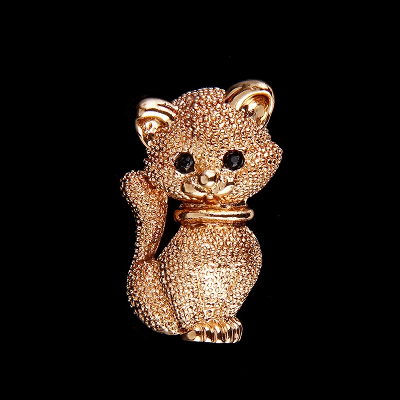 XIAOJINGLING 2017 Fashion Cute Gold Cat Brooch For Women ...