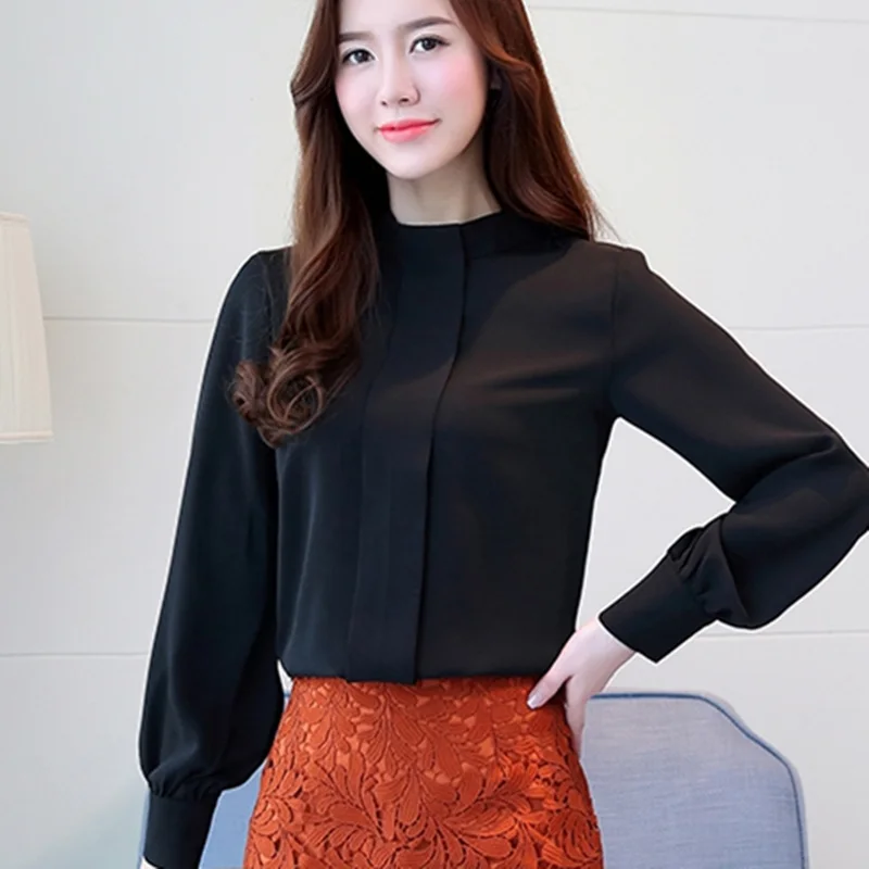 2018 New Spring Women Blouse Long Sleeve Plus Size Chiffon Blouse Fashion Ladies Shirts Casual Blusa Feminino Lady Shirt 93j