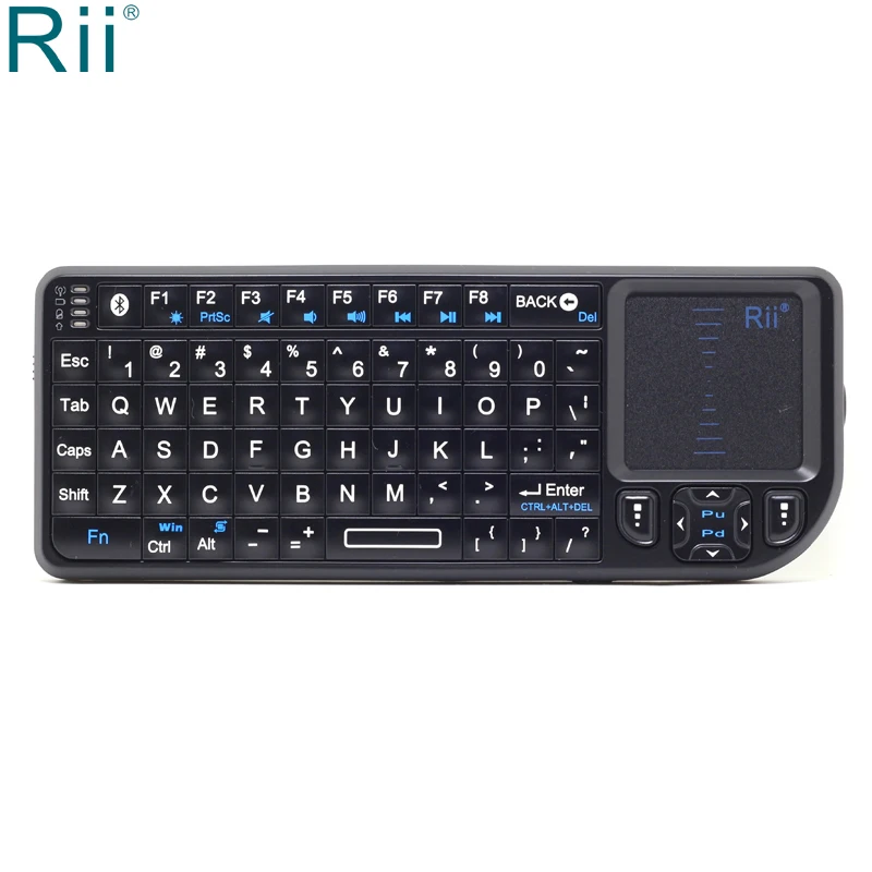 Rii K02 Mini Bluetooth Wireless Keyboard Air Mouse with TouchPad for