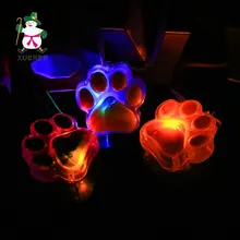 48pcs lot Paw prints font b LED b font Glowing Necklace Flashing Light up font b