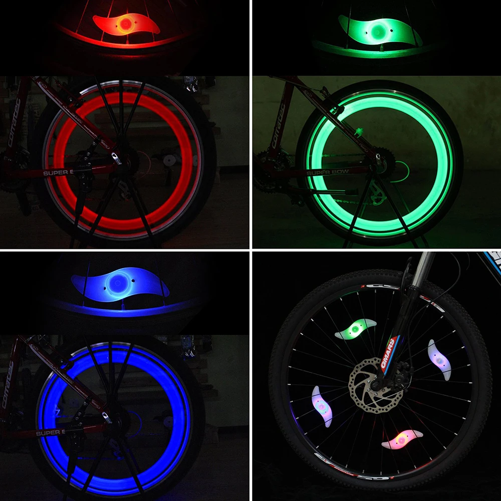 Best Waterproof bicycle spoke light 3 lighting mode LED bike wheel light easy to install bicycle safety warning light With Battery 13