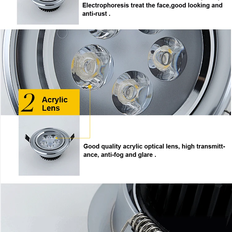 Высочайшее качество светодио дный spotlight совершенное хромирование поверхность хороший алюминиевый радиатор 3-12 Вт фойе магазин супер рынок столовой лампа