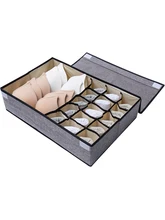 Multi Cells Closet Organizer Box For Underwear 1pcs Water Washable Oxford Storage Box Bra Socks Organizadores Box With Cover