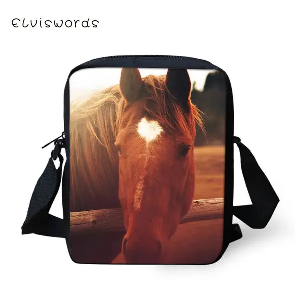 CDWX3692E Женские сумки-мессенджеры ELVISWORDS, красивые сумки-мессенджеры с рисунком лошадей для девочек, сумки через плечо, модные мини-сумки с рисунками животных - Цвет: CDWX3692E