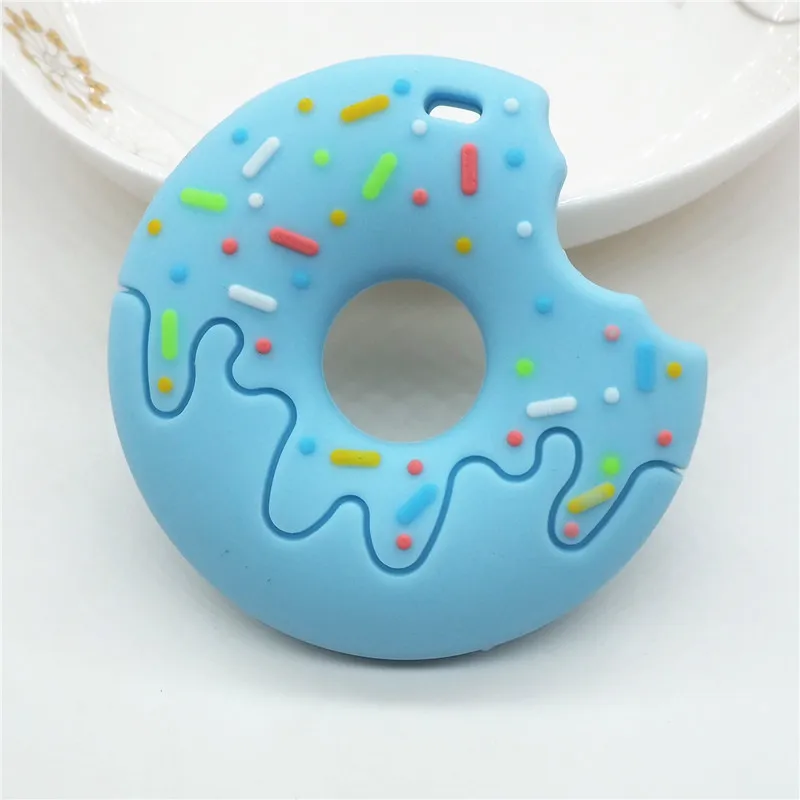 Ченкэй 5 шт. без БФА, силиконовый печенье подвесной Прорезыватель для зубов DIY для печенья кольцо для соски пончик для кормления грудью ювелирные изделия игрушка в подарок - Цвет: Blue