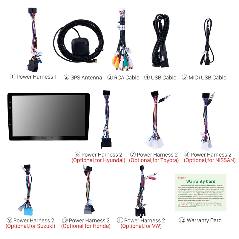 Sale Harfey 1Din Universal GPS Auto Stereo 1Din Android 8.0/8.1 10 inch Car Radio Touchscreen Head Unit HD 1080P Multimedia Player 4