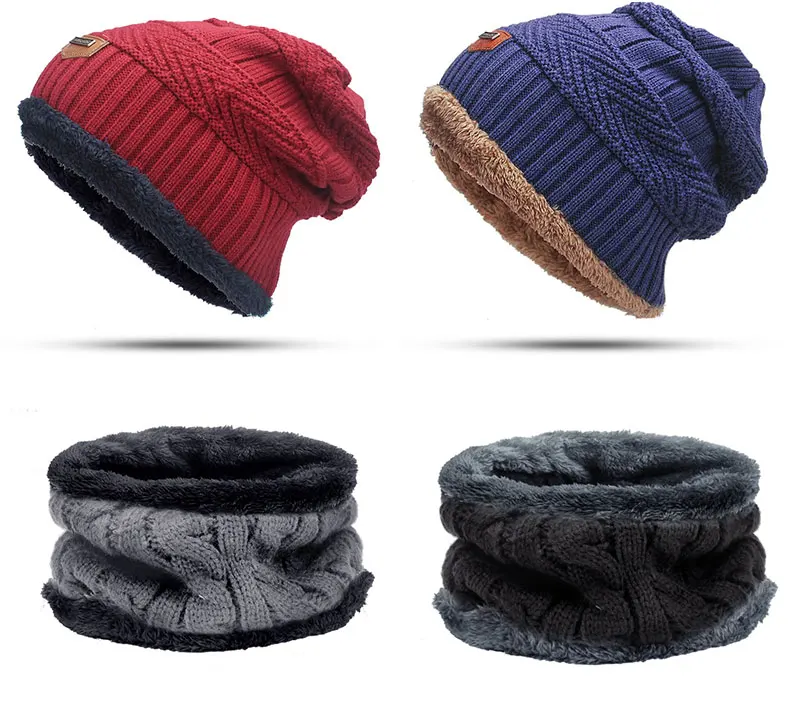 Мужская зимняя шапка модные вязаные черные шапки Осенняя шляпа толстая и теплая и облегающая шапка бини мягкие вязаные шапки из хлопка