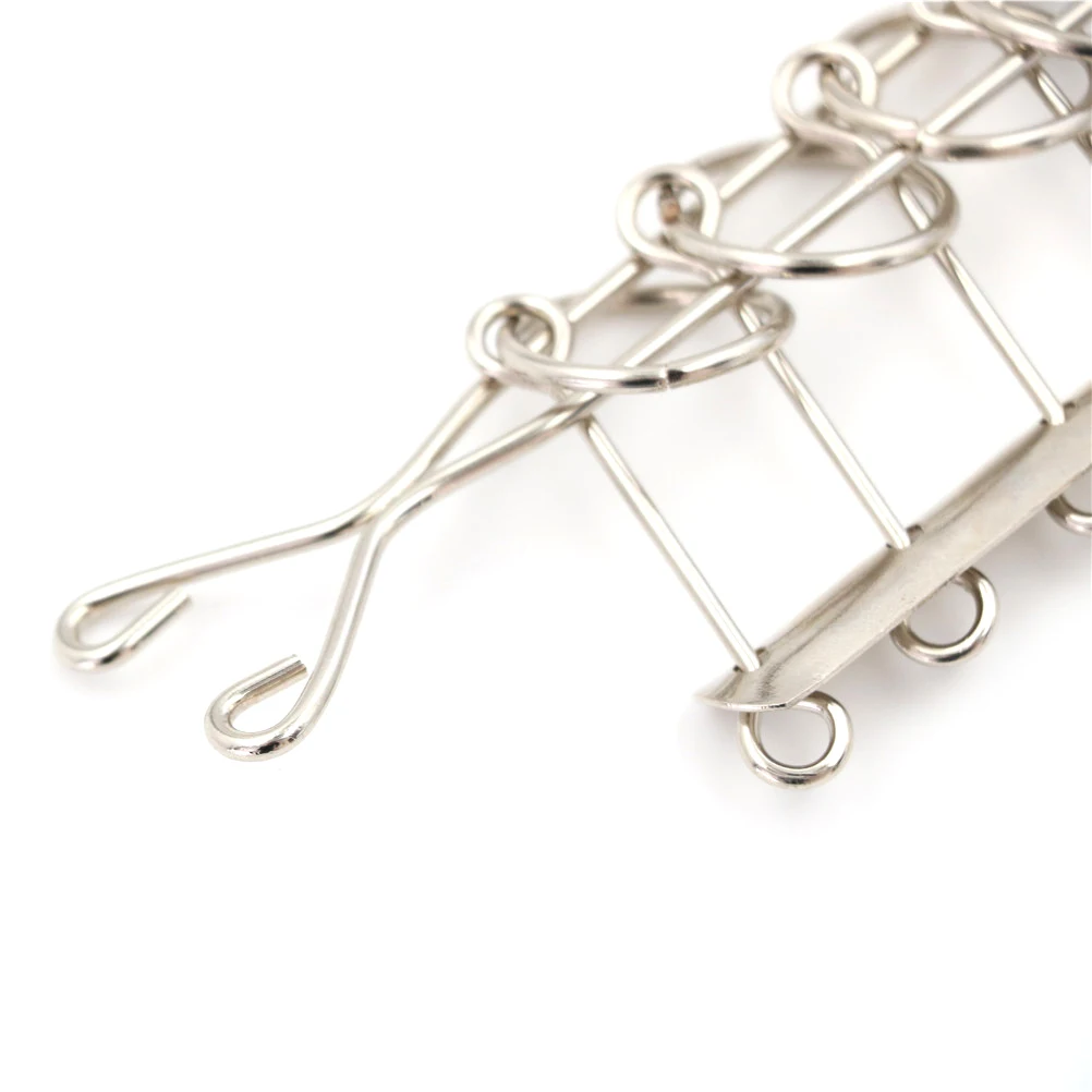 Educational Chinese 5 Rings Brainteaser Stainless Steel Metal Wire Documentary Interesting Puzzle Toy School 5 Linked Rings Tool