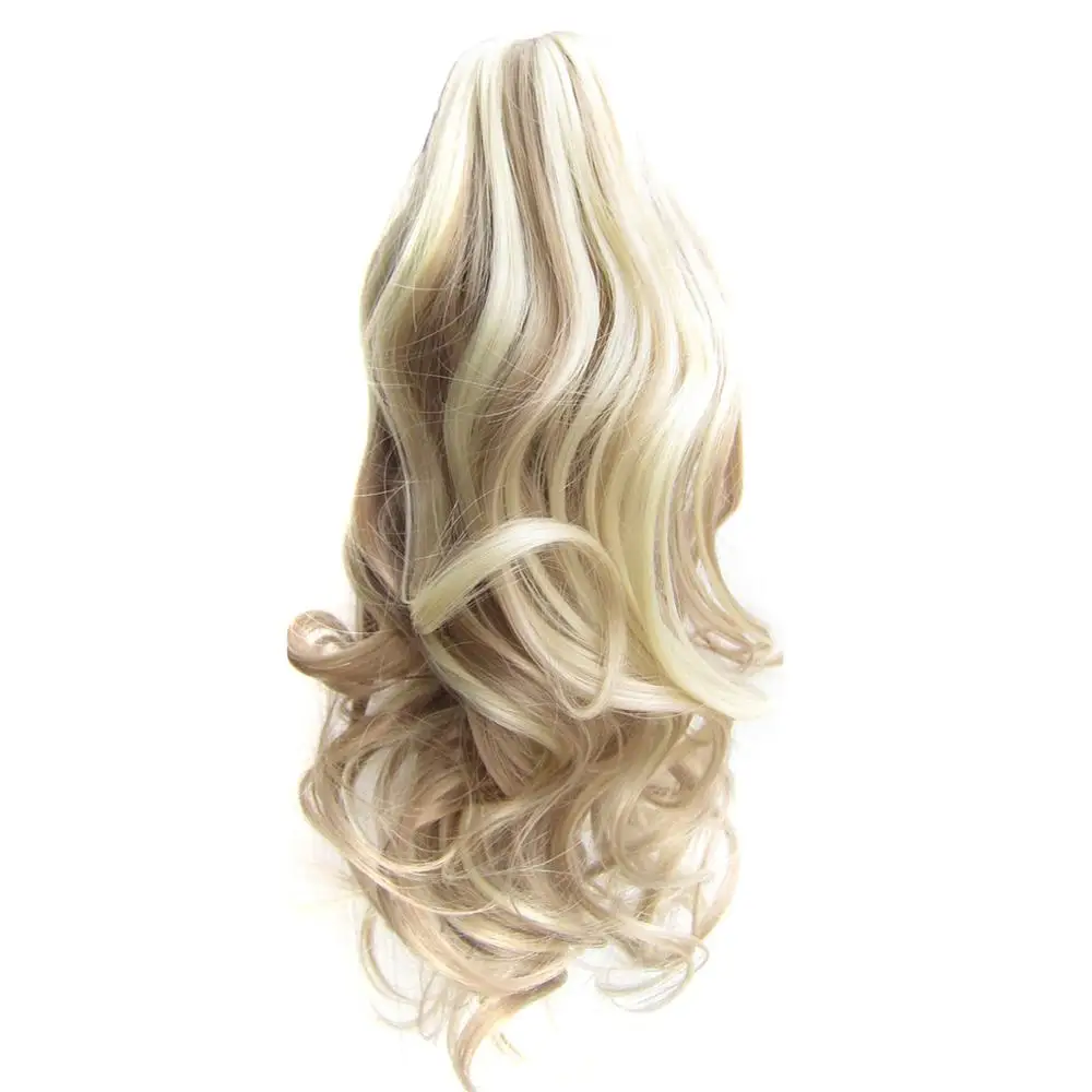 Delice Women's Curly Claw Short Ponytail Black Brown Synthetic Wave Hair Little Ponytails 90g/piece Delice Women's Curly Claw Short Ponytail Black Brown Synthetic Wave Hair Little Ponytails 90g/piece