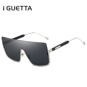 

iGUETTA Square Luxury Sunglasses Women Brand Designer Lady Metal Frame New Fashion Conjoined Marine Lens Drving Glasses IYJB088