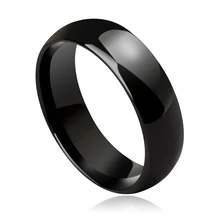 Nueva moda de alta pulido de Alta Tecnología Cerámica Dome Band Anillos para hombre negro blanco dos colores 3.5mm/ 6mm Anchura tamaño 5-12