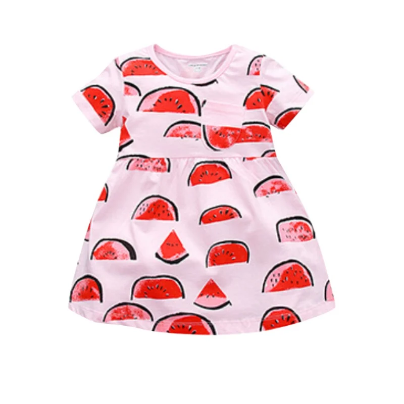 

Children's Girl Dress Children's Clothing Girl's Clothing Cotton Short Sleeve Fashion Watermelon Pattern Cute Princess Dres