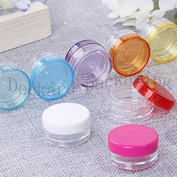 

Freeshipping Wholesale 200pcs/lot 3g/5g Plastic Cosmetic Jar Multicolor Lotion Continer Refillable Jar Eyecream Box