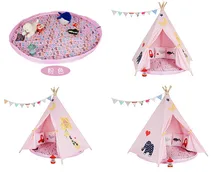 Haute qulity rose chat Éléphant écologique anti-dérapage tapis de jeu de tapis enfants bébé ramper tapis jeu de pliage couverture de stockage sac