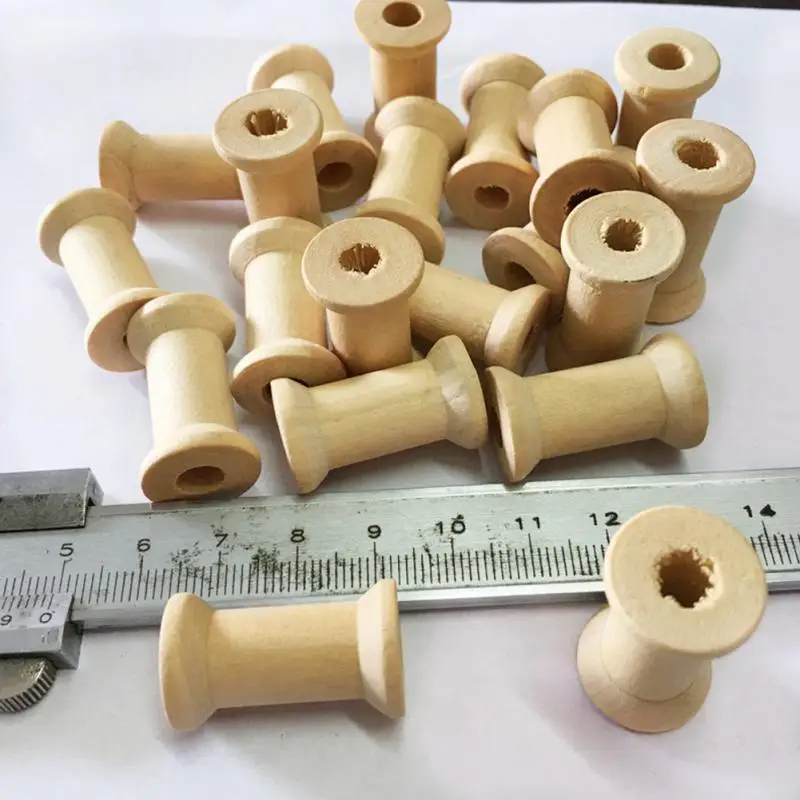 

30 pcs Bobbin Sewing Accessories Vintage Wooden Portable Spools Handwork Home